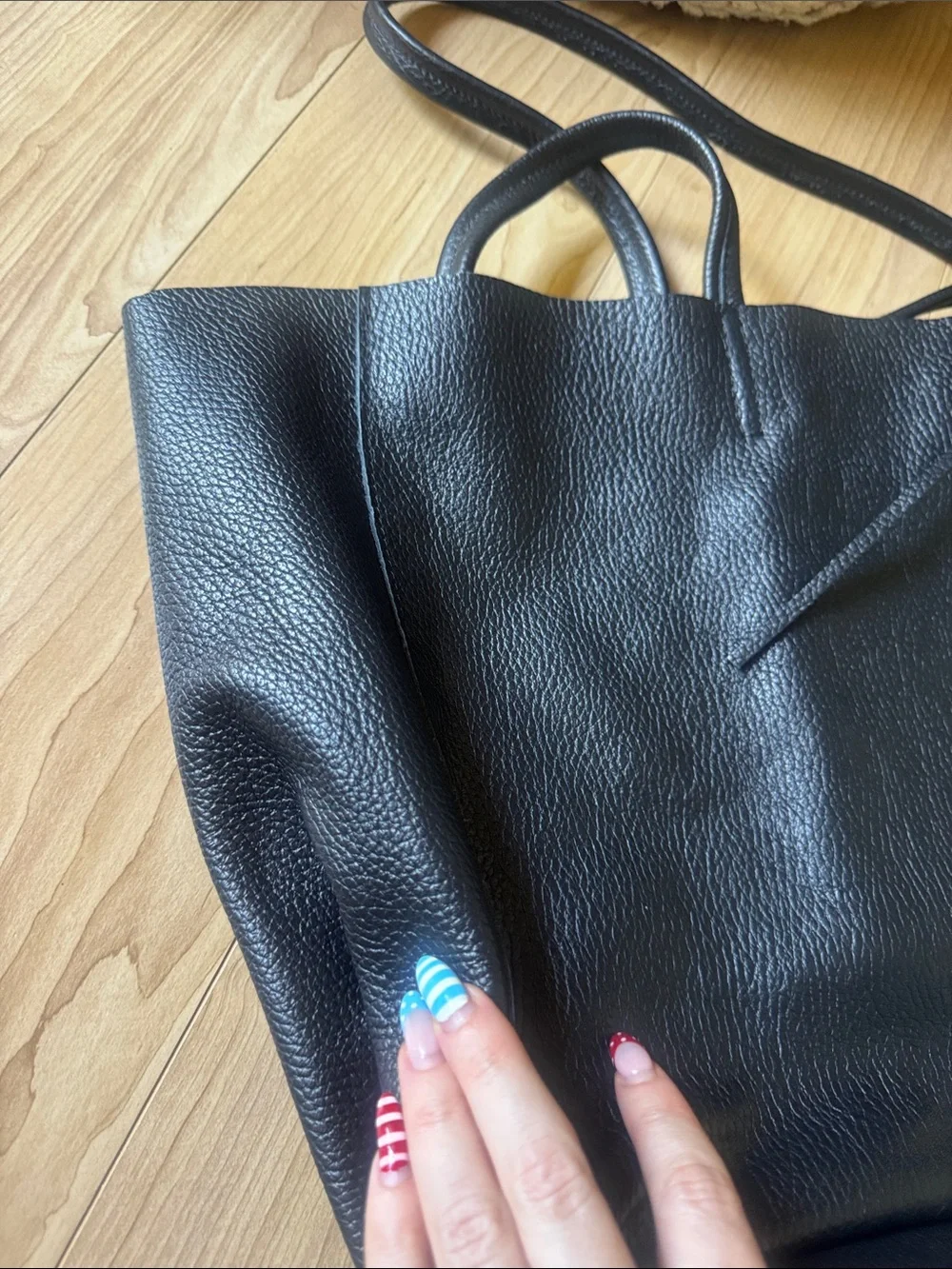 Egerton Italian Leather Shopper - Black  - ACT III